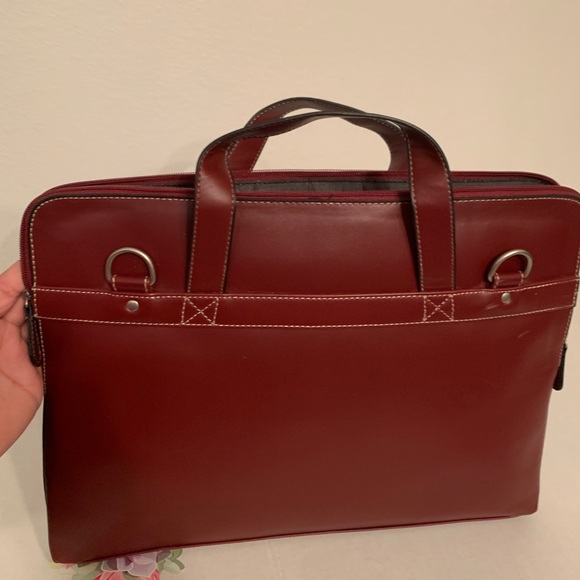 Bags Red Leather Laptop Bag Poshmark
